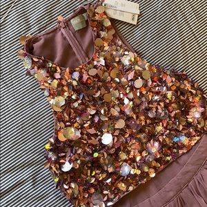 Purple Bejewled Evening Dress